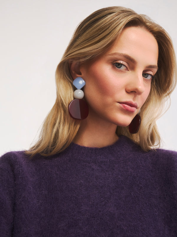 Boucles d'oreilles prune