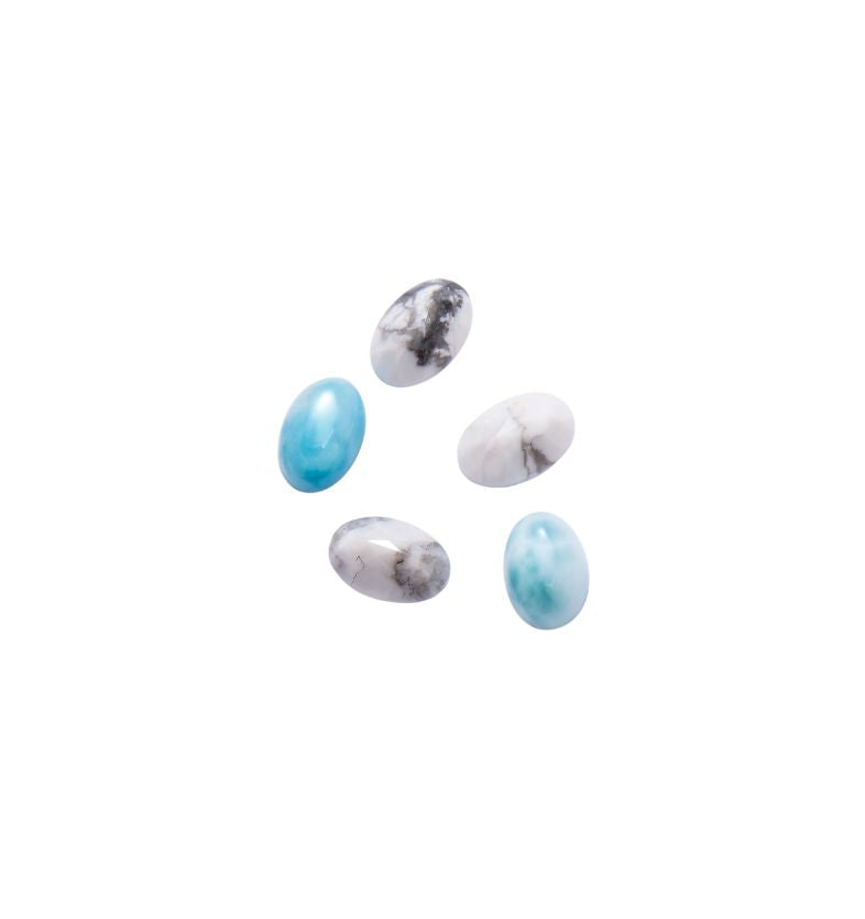 Zestaw kamieni: Larimar i Howlit
