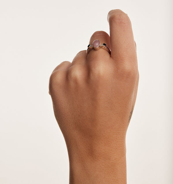 Bague en argent et quartz goyave Bonbon