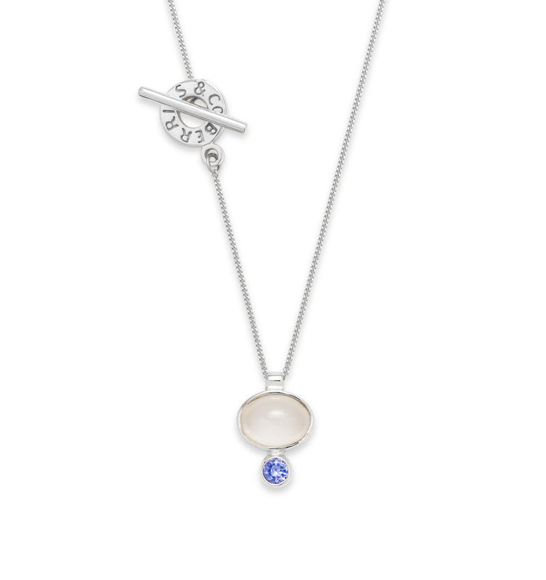 Bonbon White Moonstone Silver Necklace