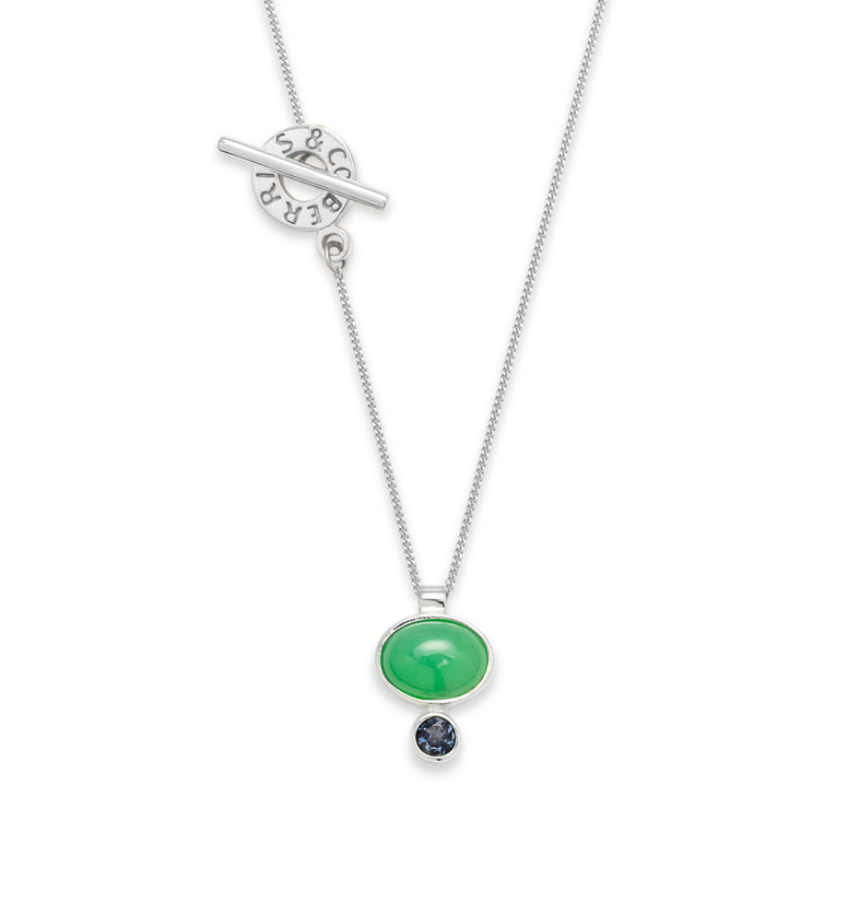 Bonbon Chrysoprase Silver Necklace