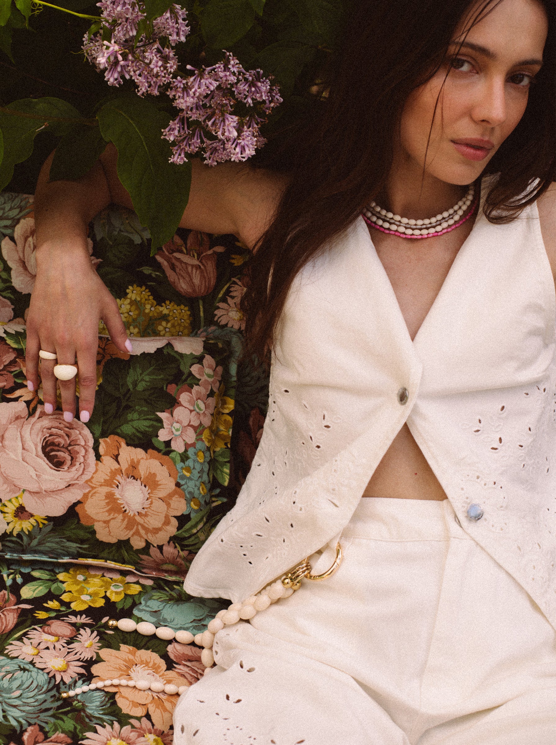 Collier de petites perles roses 3