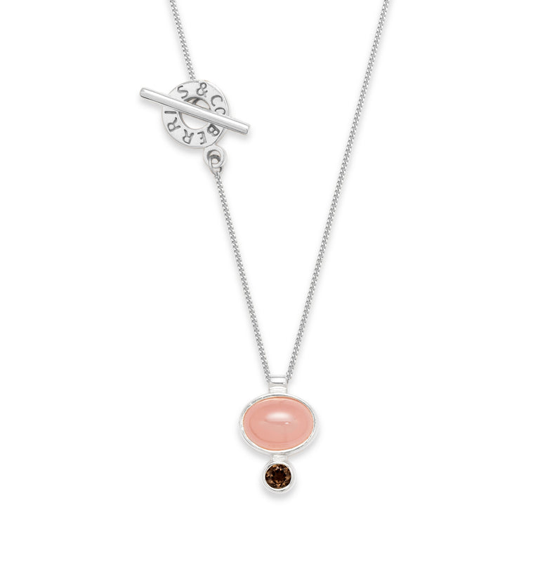 Bonbon Guava Quartz Silver Necklace