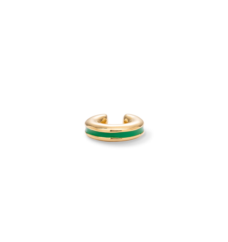  Stylish Ear Cuff with Green Enamel 2 