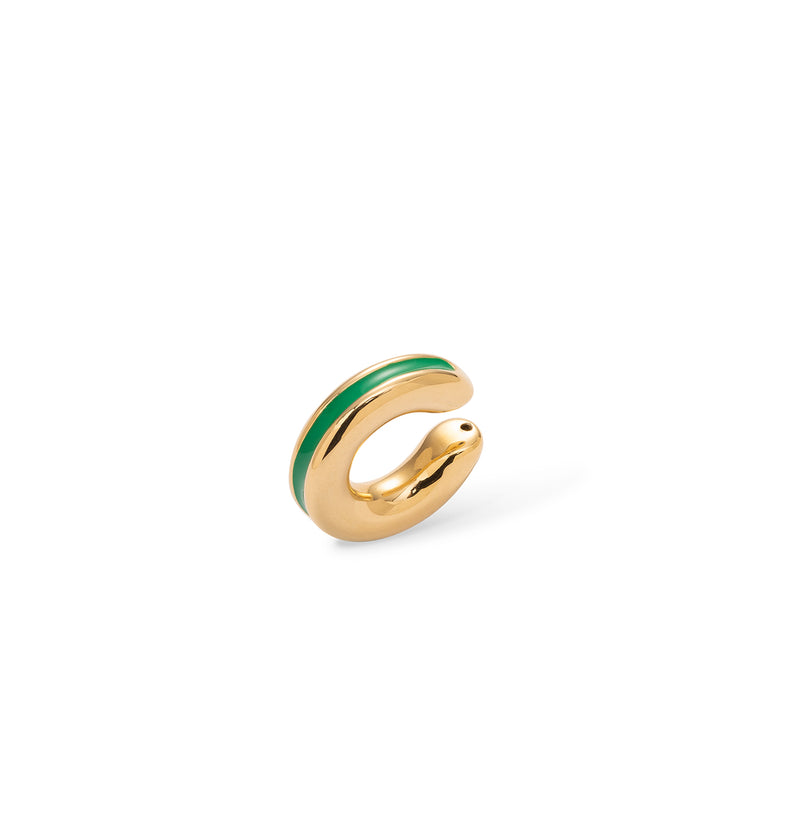  Stylish Ear Cuff with Green Enamel 
