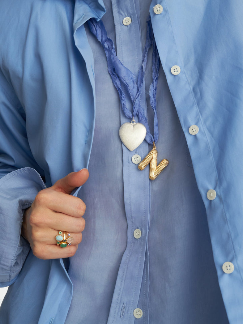 Heart Blue Silver Necklace