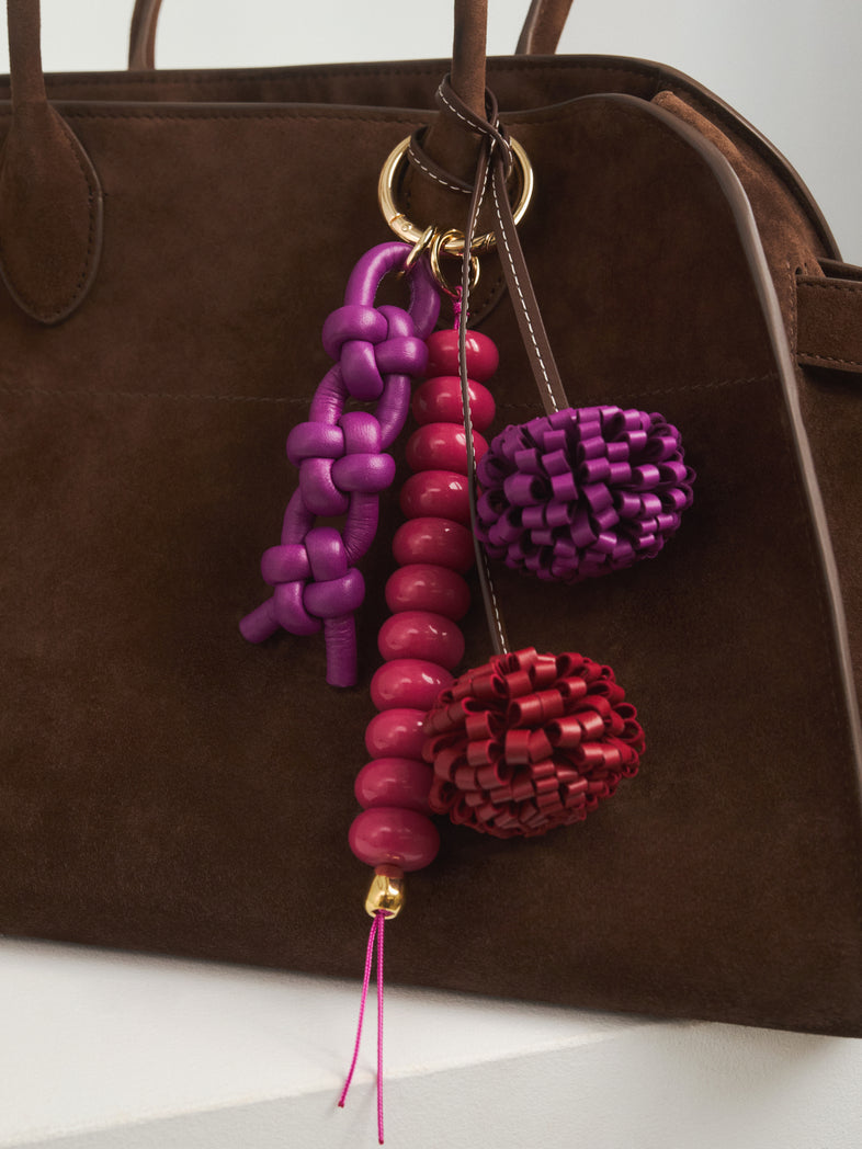  Purple Braided Leather Keychain 2 
