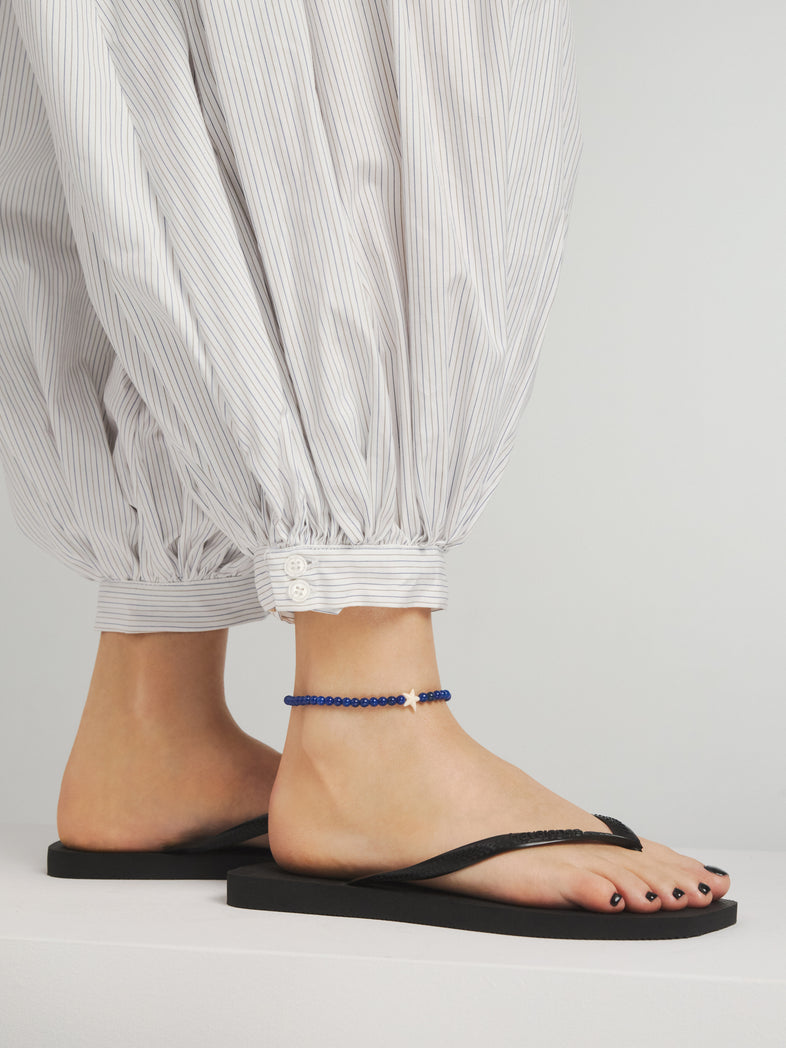  Deep blue beaded ankle bracelet 1 