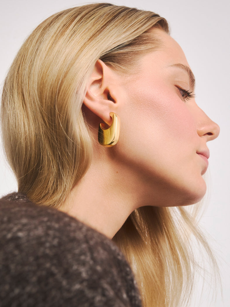  Boucles d'oreilles géométriques plaquées or soufflées 3 
