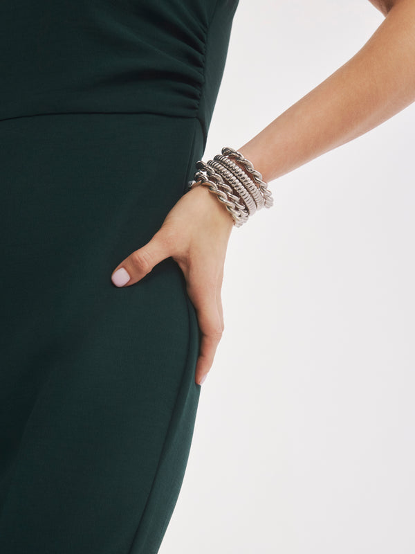 Row Mini Silver Bracelet