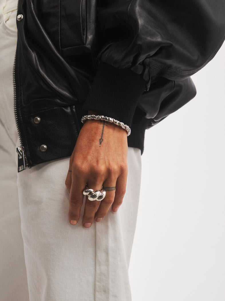  Silver braided ring 1 