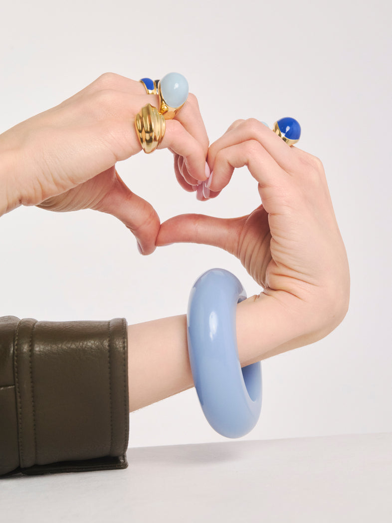  Grande bague avec émail bleu 3 