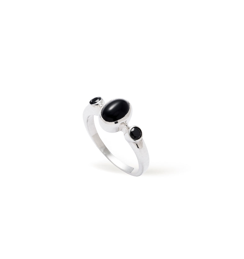 Bonbon Black Onyx Silver Ring