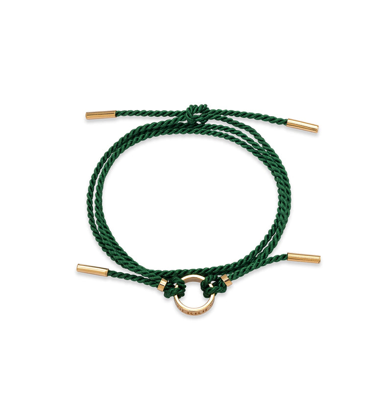 String Bracelet with Green Ring