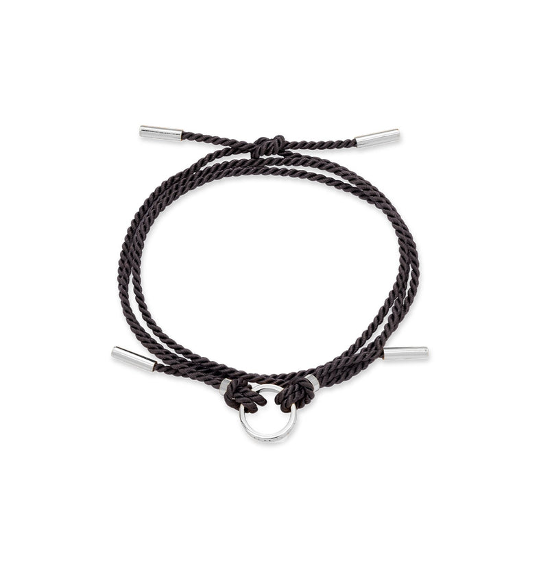 Ring Grey Silver String Bracelet