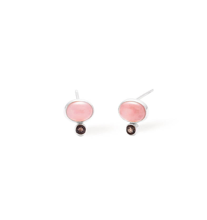 Bonbon Guava Quartz Silver earrings