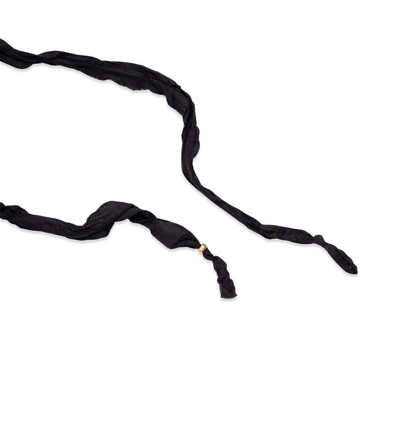  Perles de résine dorées sur un ruban noir 3 