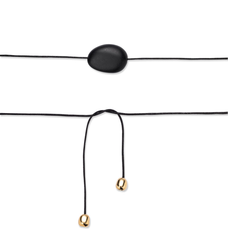  Collier long avec pendentif noir 3 