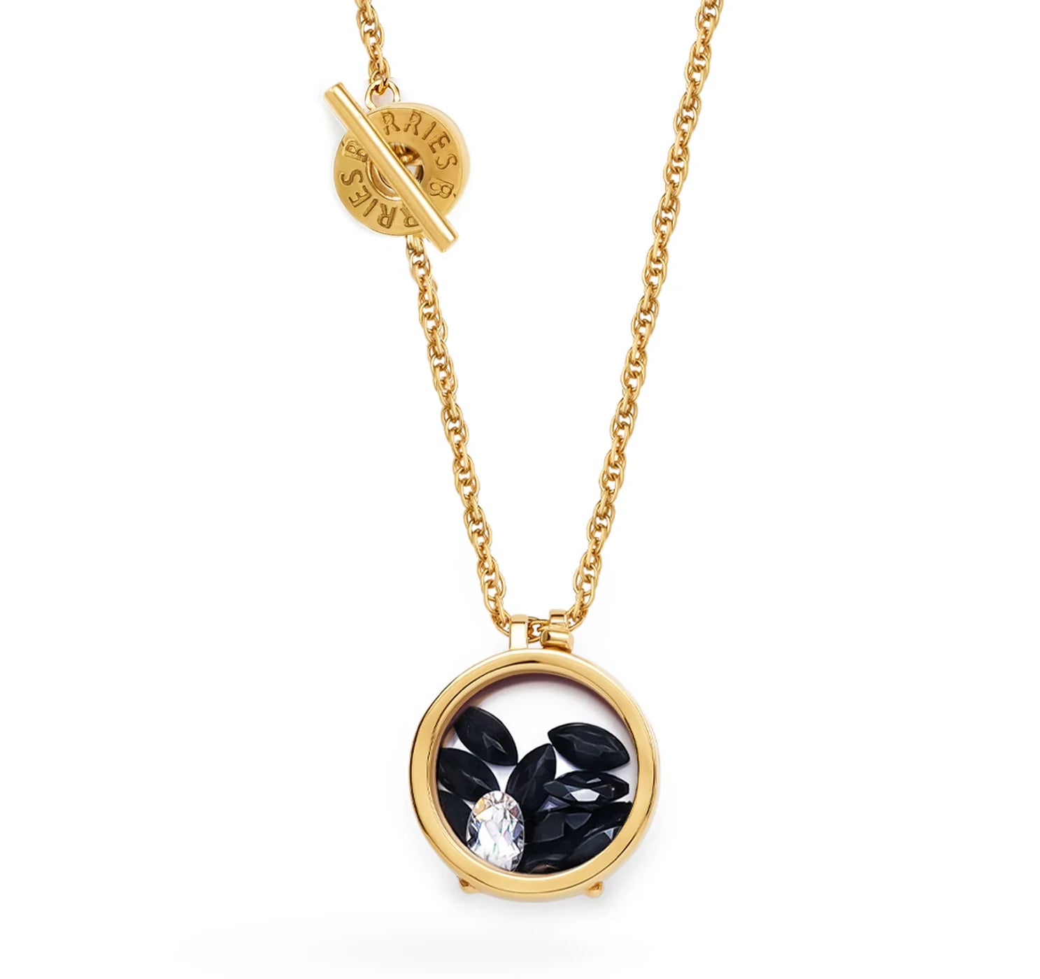 Secrets Black Tulip Twist necklace with a gold-plated pendant