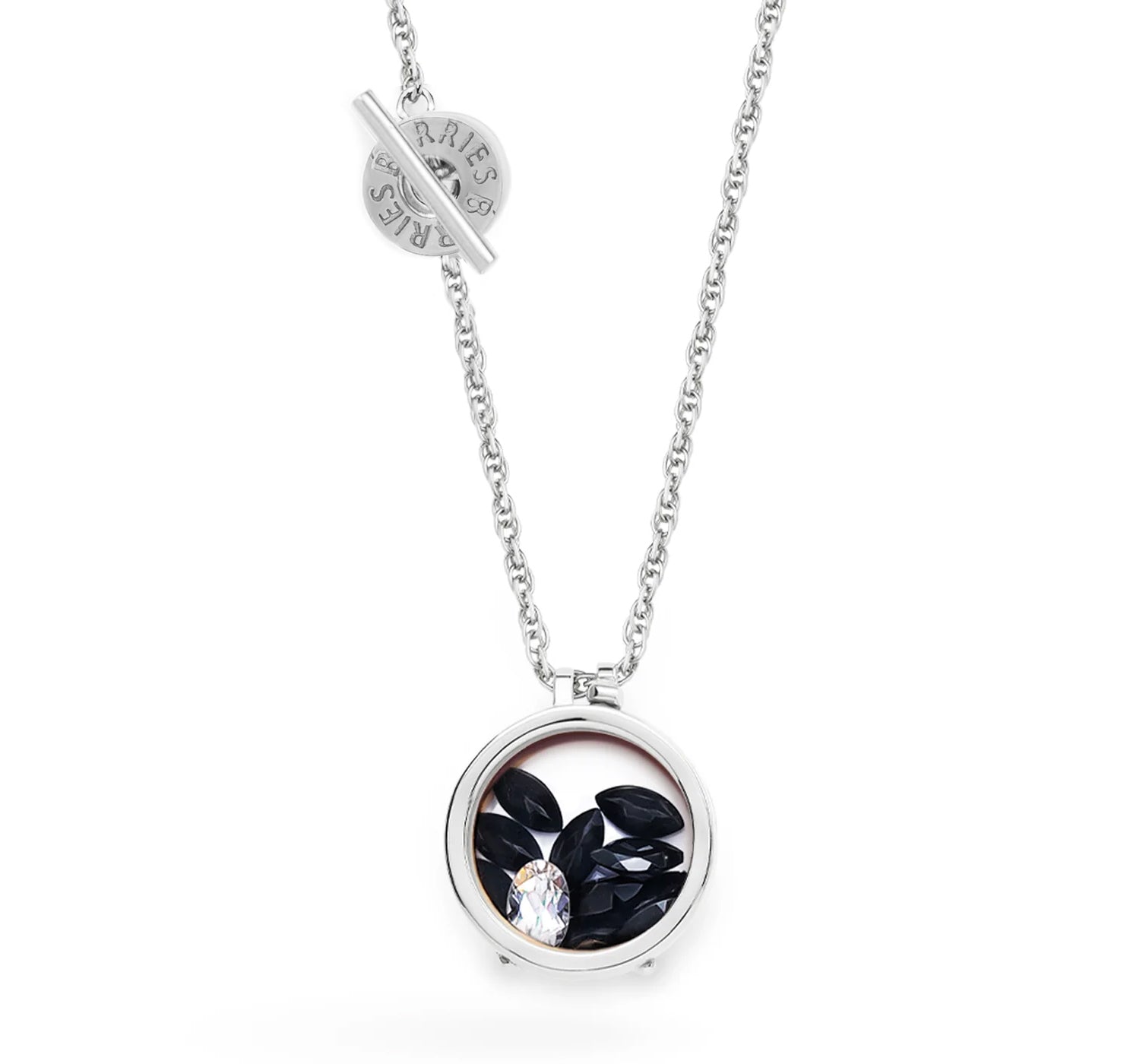 Secrets Black Tulip Twist Silver Necklace
