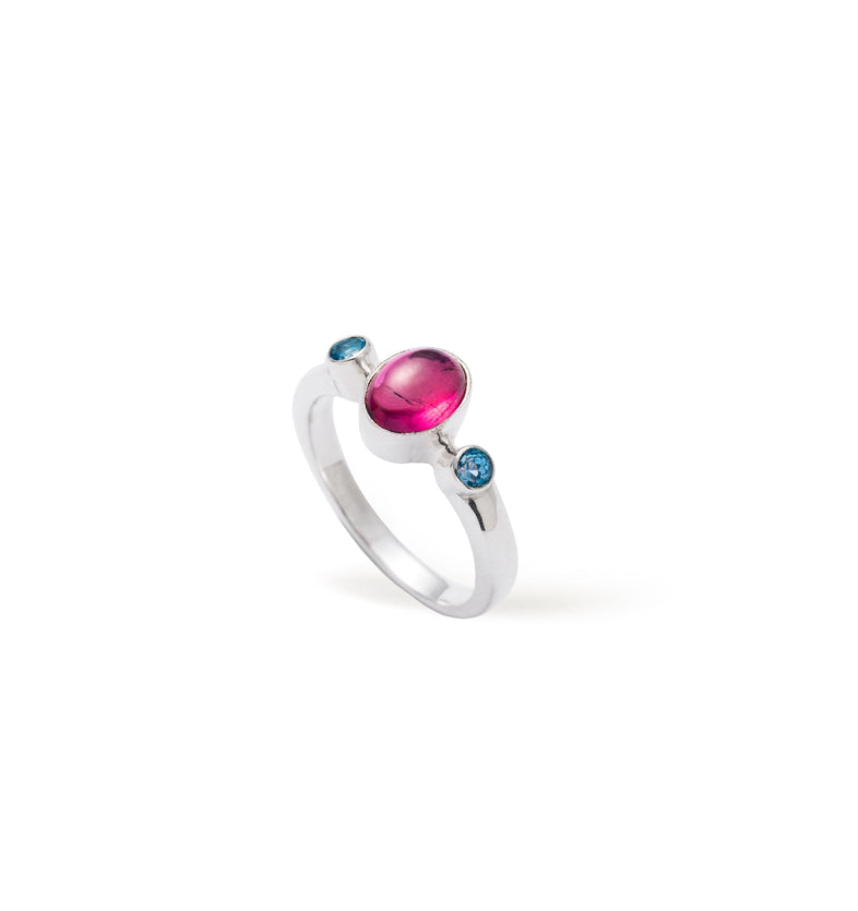 Bonbon Pink Tourmaline Silver Ring