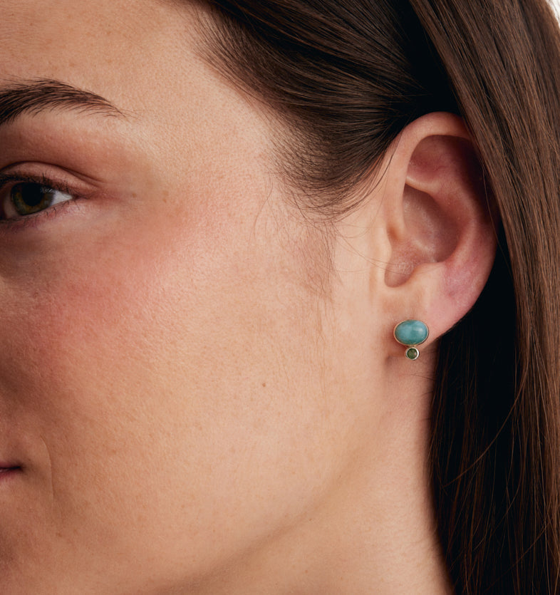 Bonbon Larimar Silver earrings