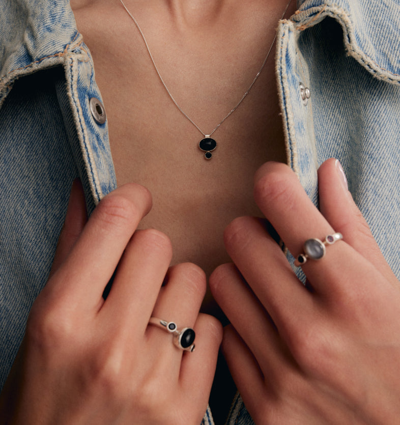 Bonbon Black Onyx Silver Ring