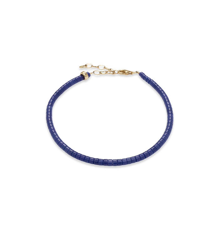 Bracelet de cheville violet en perles 2