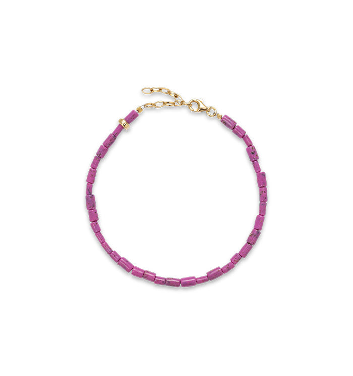 Anklet Meadow with gold-plated details
