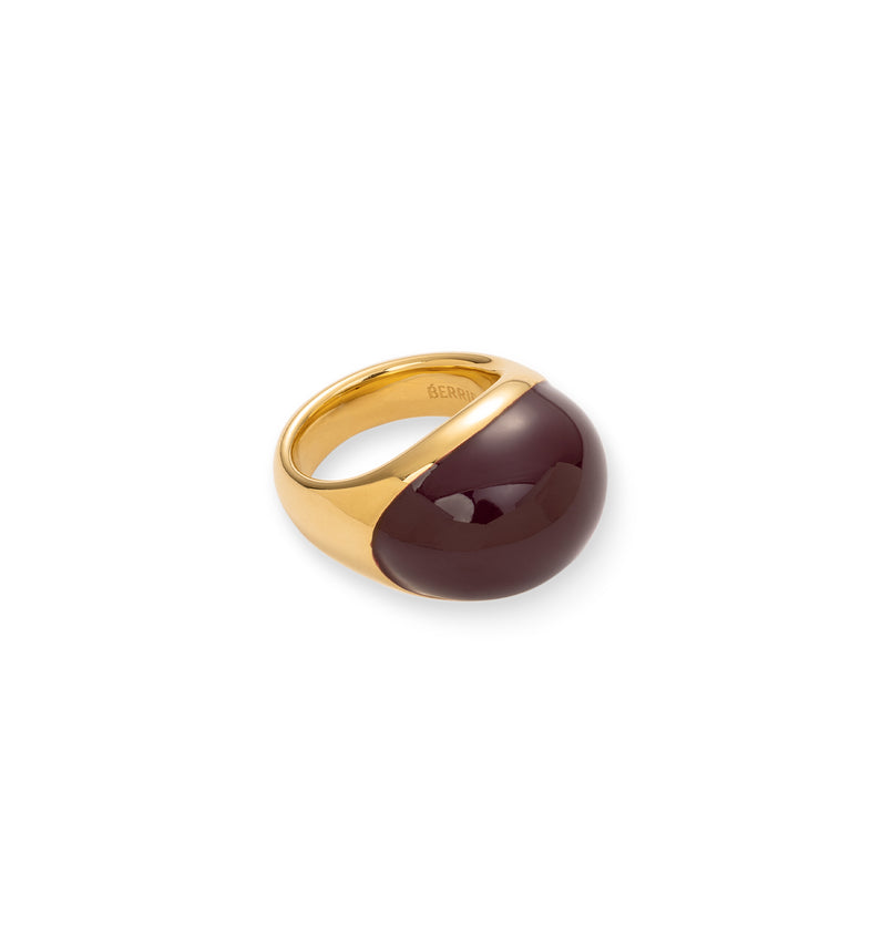 Grande bague avec émail bordeaux 2 