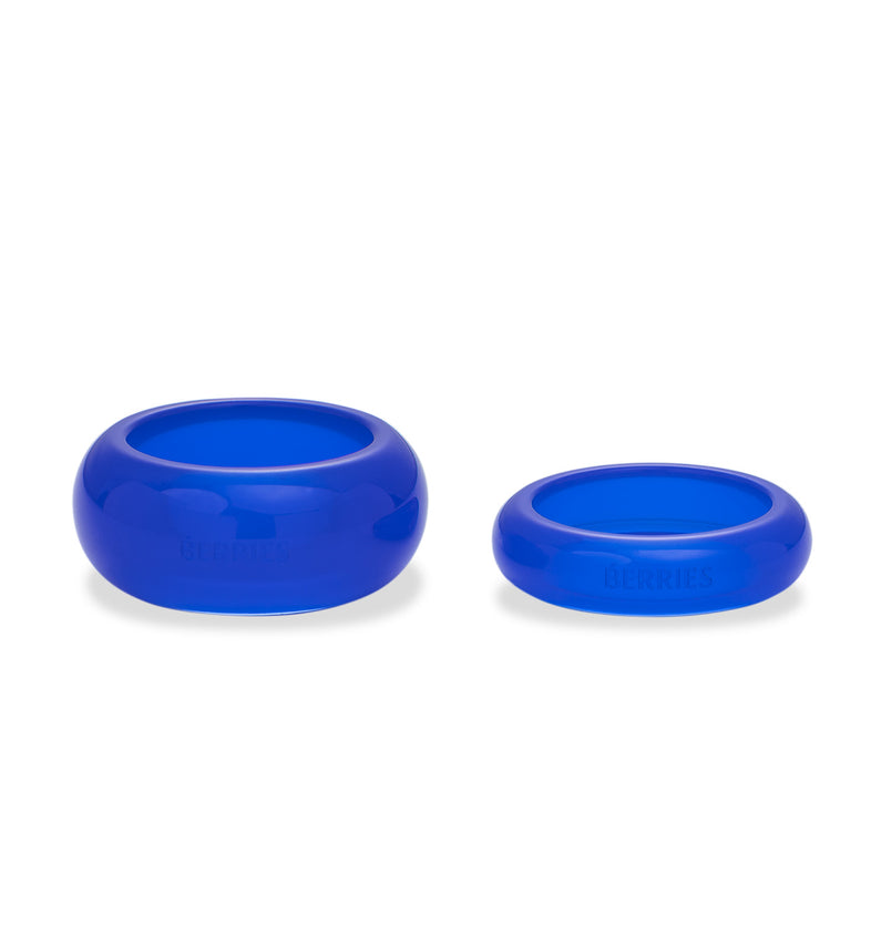  Ensemble de bagues en résine bleue 2 
