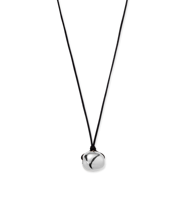 Naszyjnik na bawełnianym rzemyku ze srebrną kulką Pesto Knot