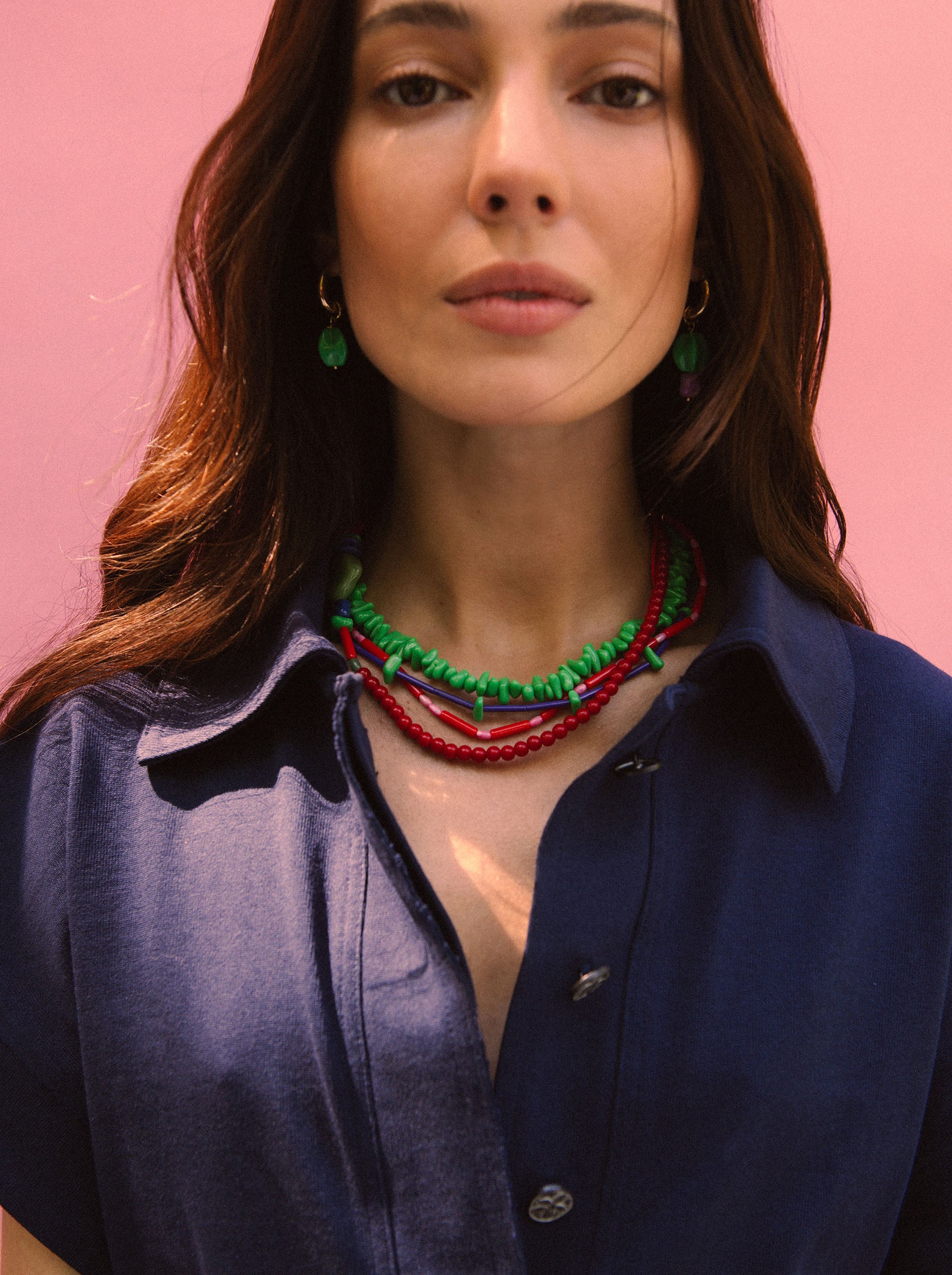 Collier de perles roses 3