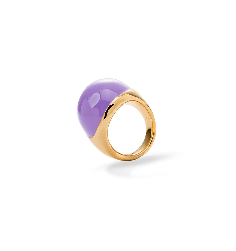  Grande bague avec émail violet 