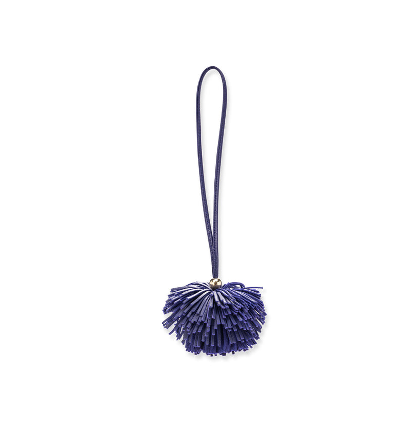  Leather pompom keychain 