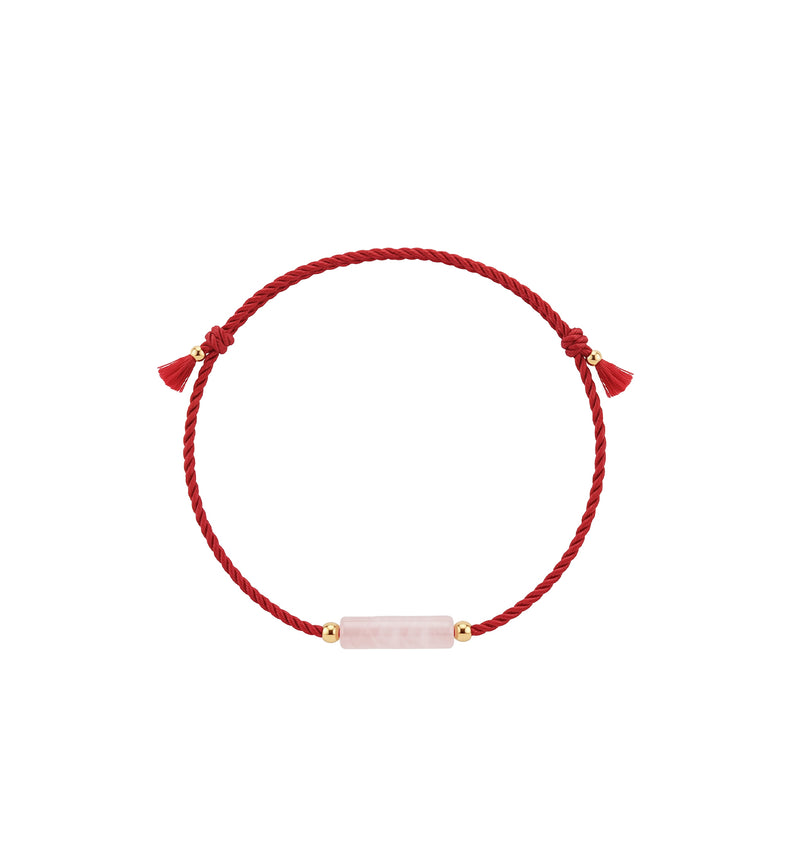 Pink quartz red string bracelet