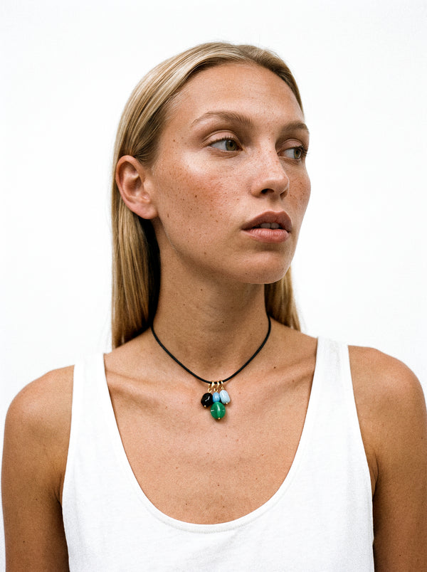 Collier Cord Pops set. 1 avec détails plaqués or