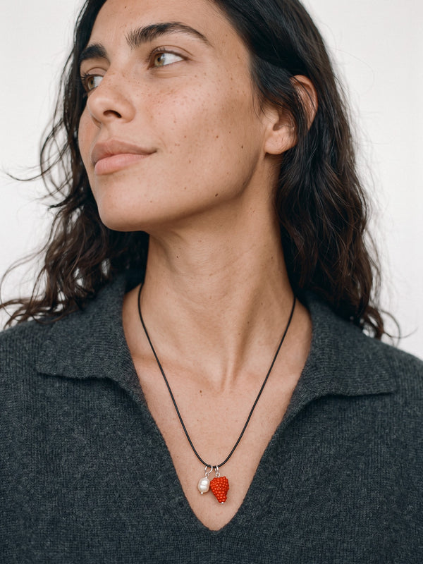 Collier Cord Pops Set. 3 avec détails en argent