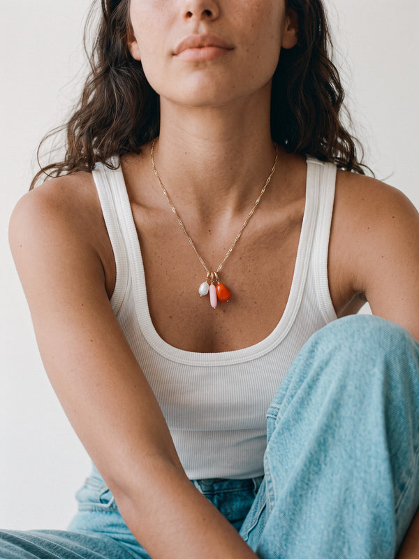 Collier chaîne Pops Set. 6 plaqué or