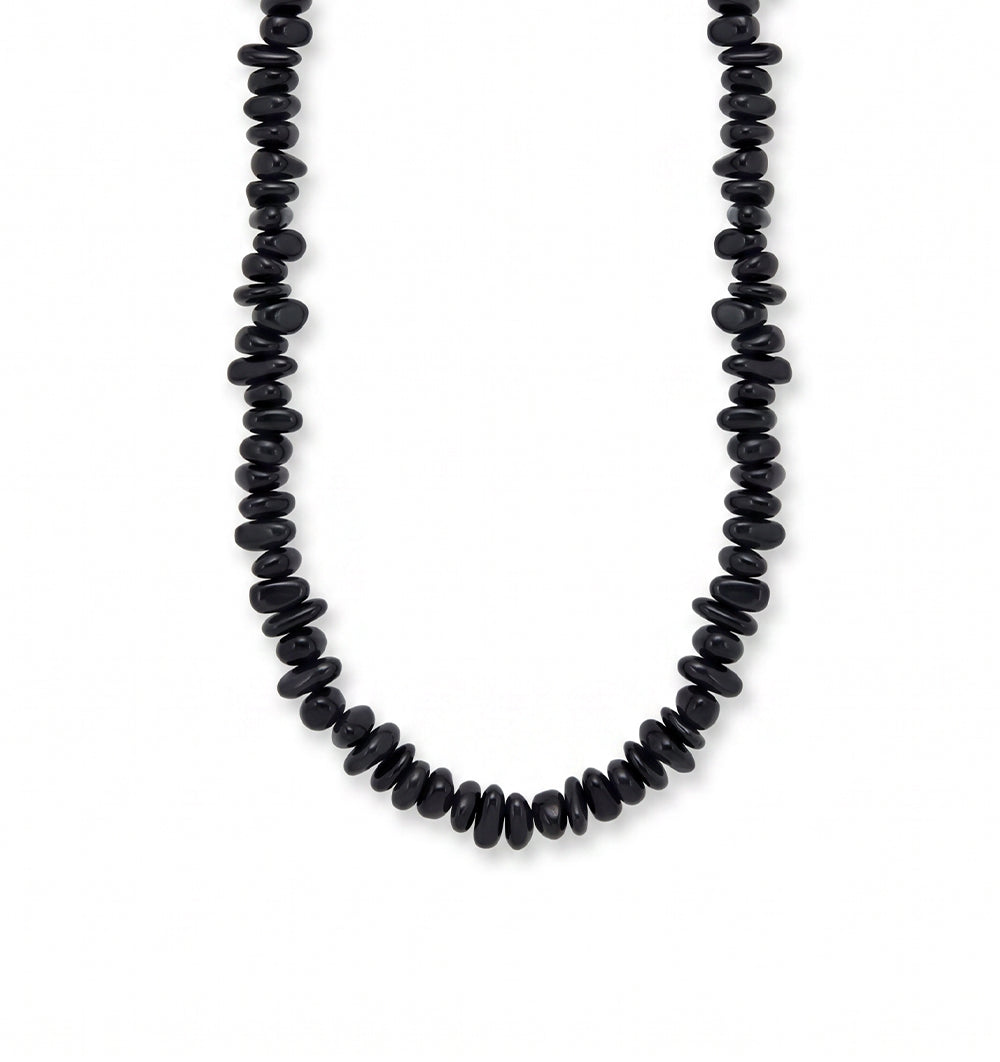 Flora Black Necklace with gold-plated details