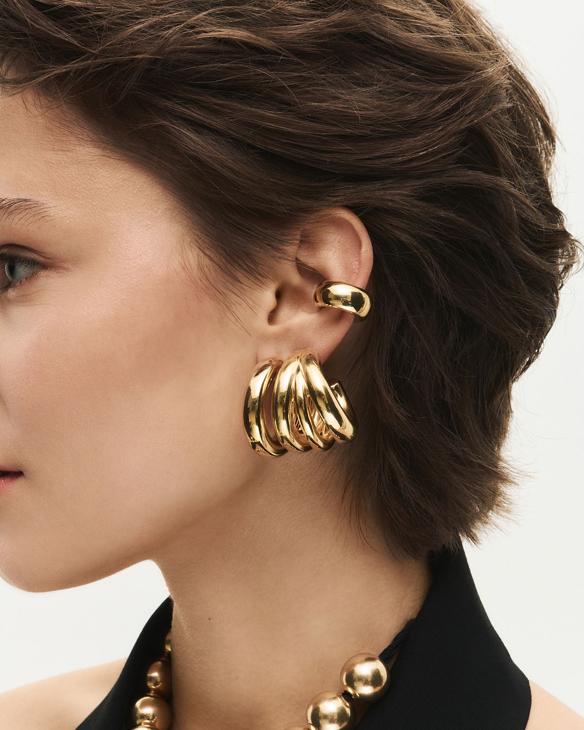 Gold-plated wide ear cuff 1