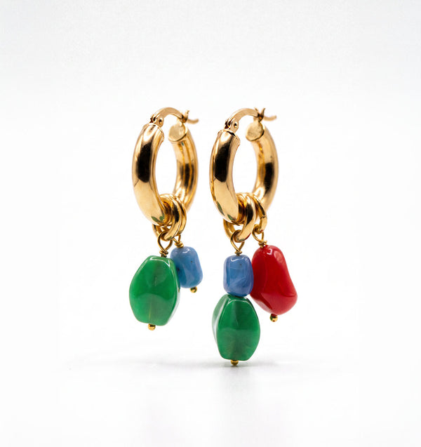 Boucles d'oreilles Pops set. 1 plaquées or
