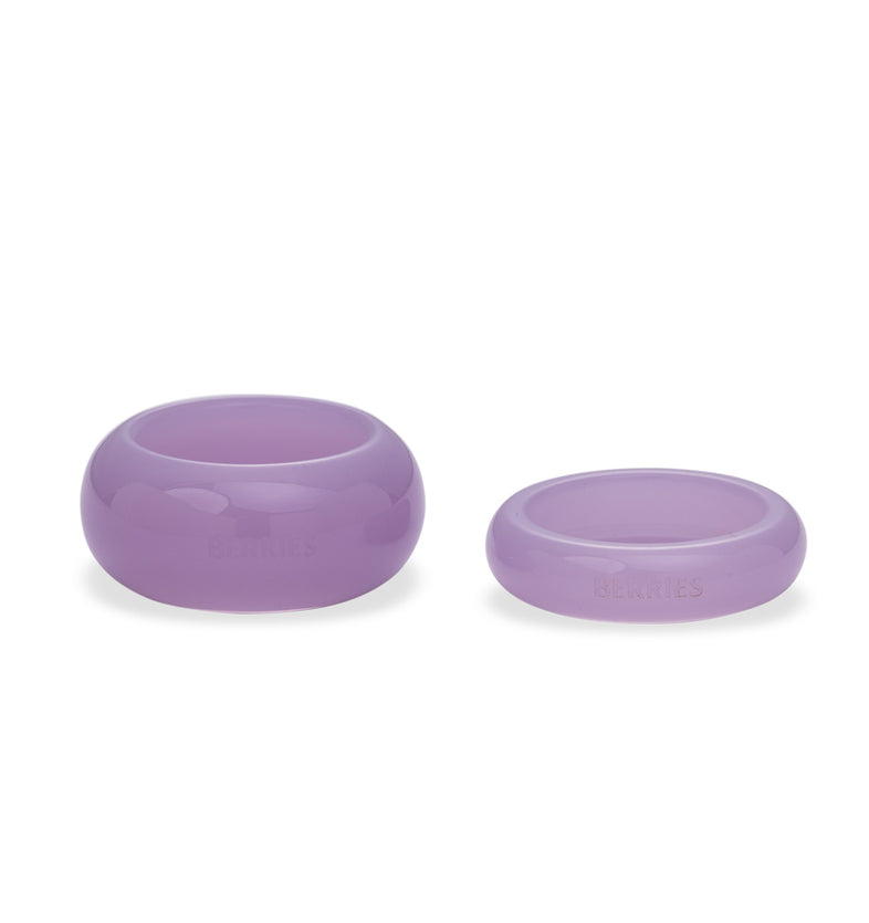  Ensemble de bagues en résine violette 2 
