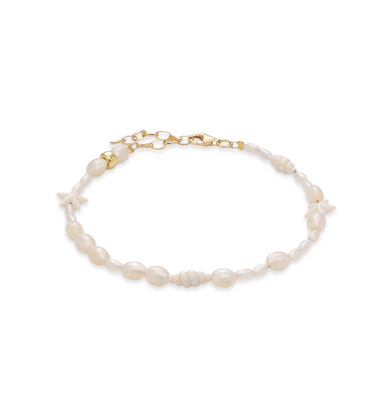  White Beaded Ankle Bracelet 2 