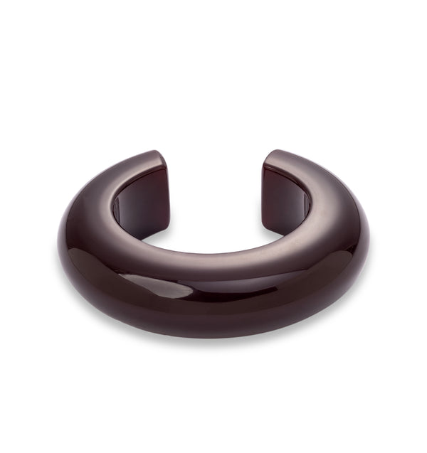 Otwarta szeroka bransoletka bangle z bordowej żywicy Bangle Loop