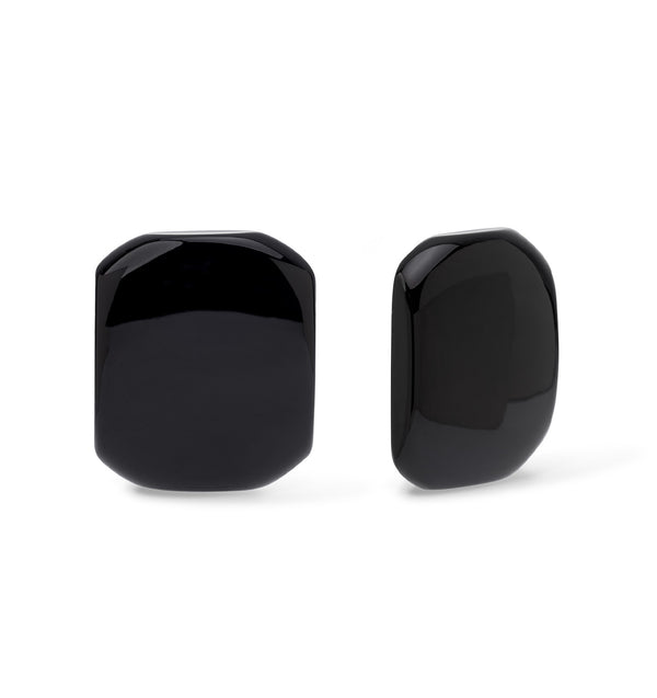 Boucles d'oreilles noires en forme de cube