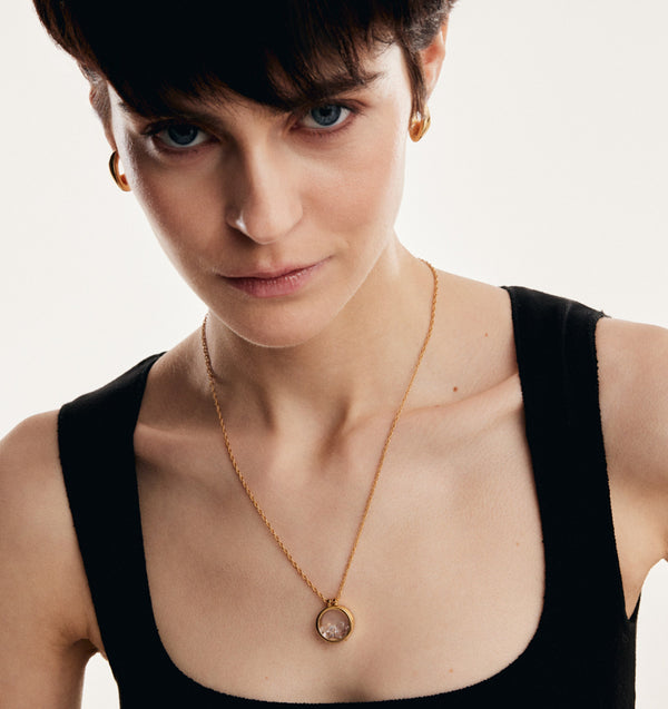 Pozłacany sekretnik z kryształami i złoceniem 24K 